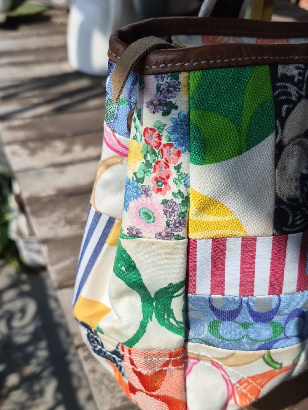 COACH 2006 Signature Picnic Patch Tote 💙🌸 PERFECT VINTAGE POP! - Picture 14 of 14
